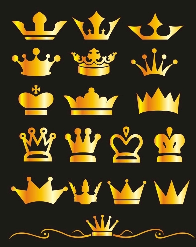 矢量皇冠 金色元素 皇冠图标 皇冠元素 标志图标 其他图标