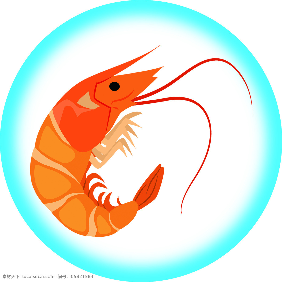 虾 海洋生物 卡通海鲜 海生物矢量图 卡通海洋生物 海鲜店灯箱