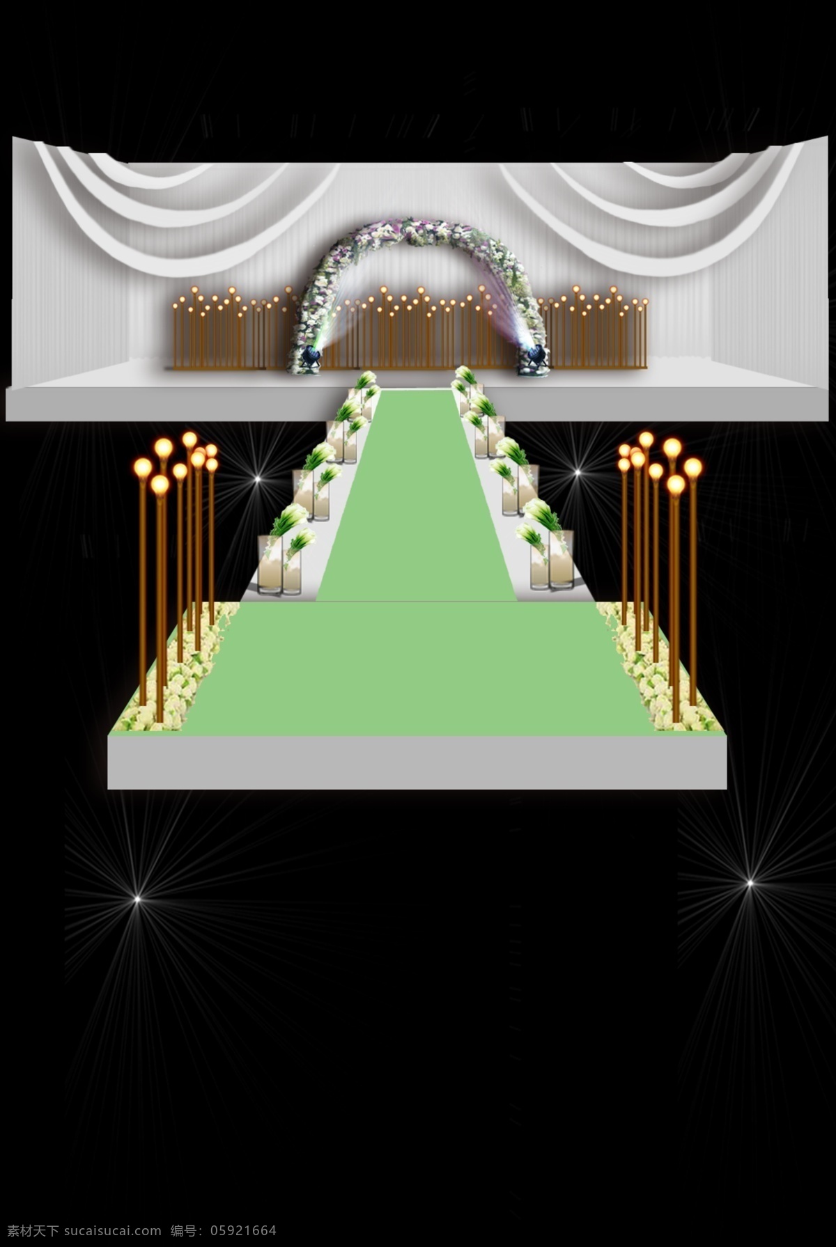 白色 绿色 婚礼 舞台 效果图 白绿色 婚礼舞台 鲜花 清新 灯 布幔 logo 牌 主题婚礼 婚礼主题设计 婚礼迎宾区 婚礼套餐 套系 桌位 创意设计 纱幔 黑色