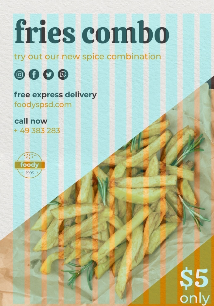 美式 快餐 海报 炸薯条 美食招贴 美食海报 psd素材 广告