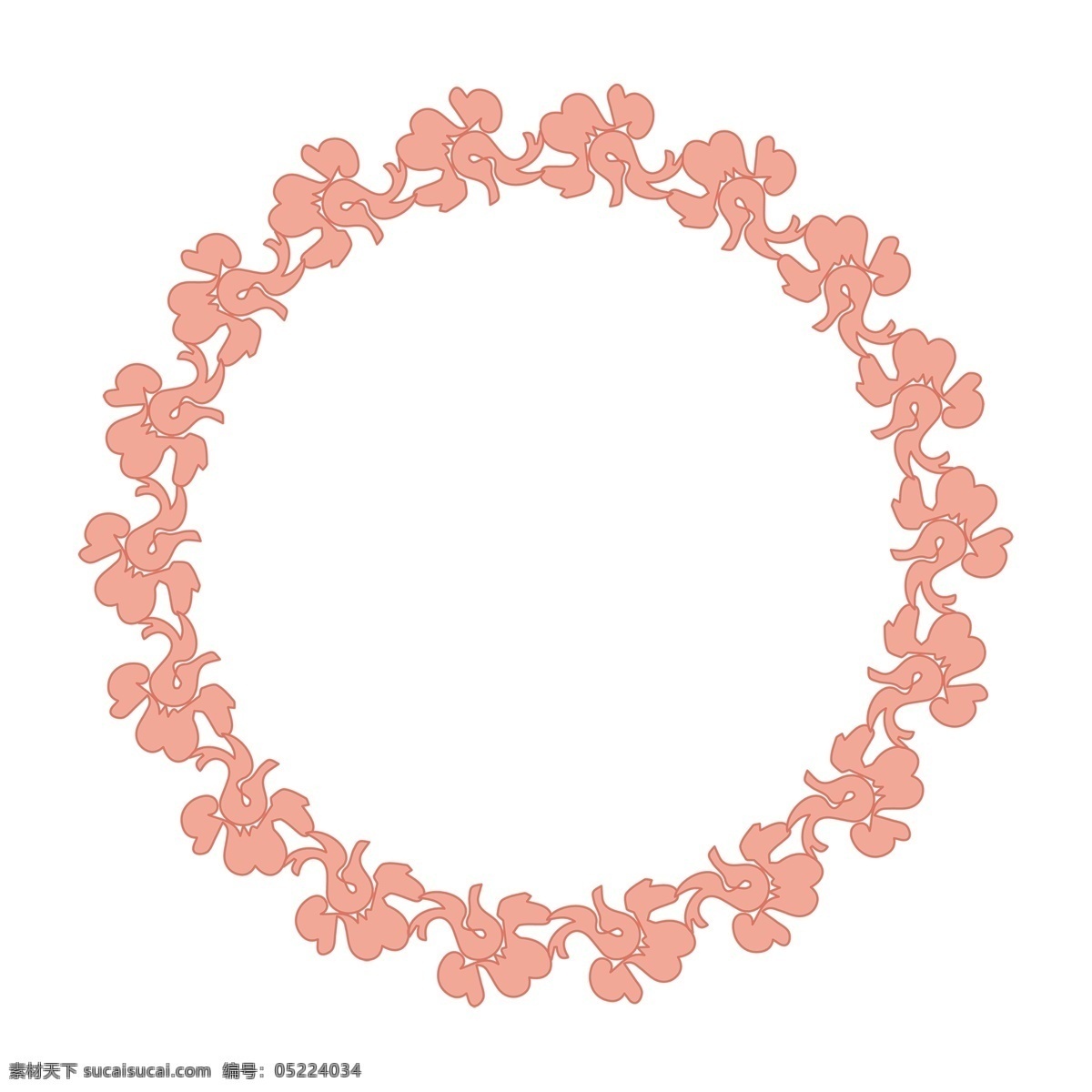 粉色 花朵 边框 插画 花朵装饰 粉色花朵