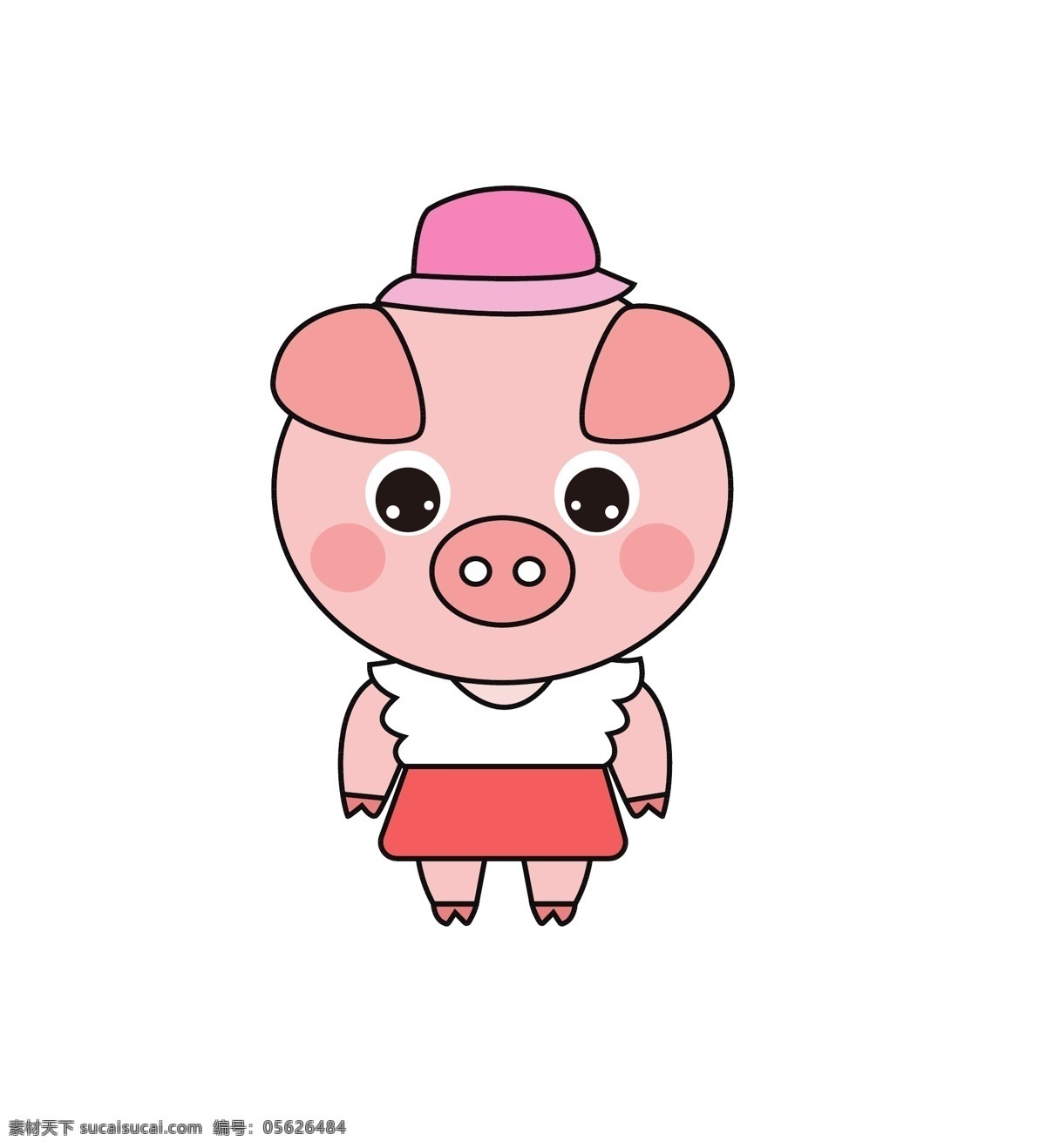 猪ai插画 粉色 可爱 猪猪 猪妹妹 ai插画 猪插画 小猪 粉色的猪 动物 卡通形象 卡通 可爱动物 动物ai插画