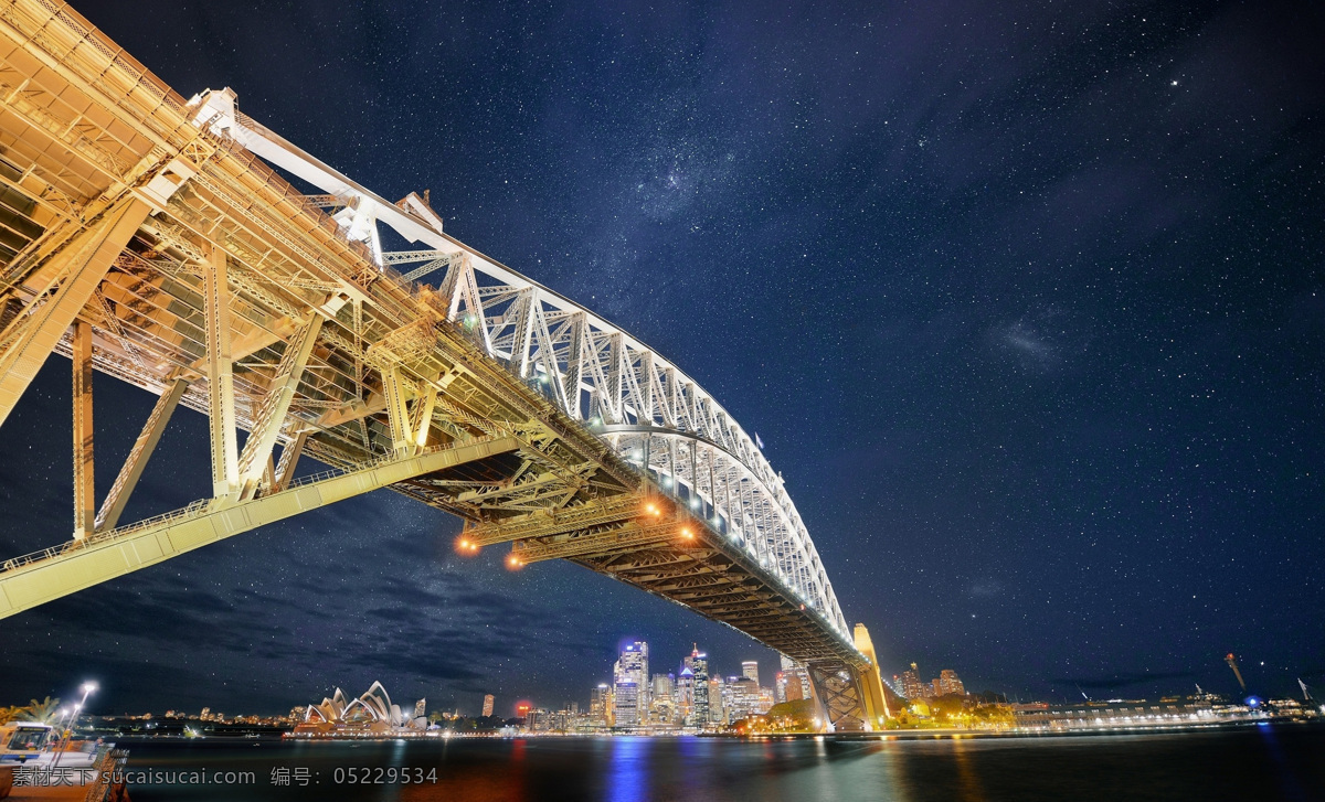 悉尼夜景 澳大利亚 悉尼 城市夜景 大桥 海 高楼群 灯光 高清 精美 大图 世界 著名 标志性 建筑 风光摄影 建筑摄影 建筑园林