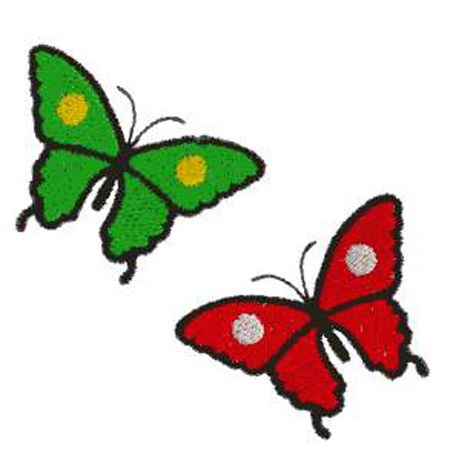 绣花免费下载 动物 服装图案 红色 蝴蝶 色彩 绣花 面料图库 服装设计 图案花型