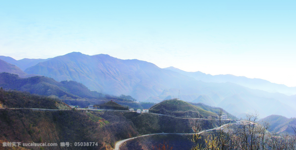 神农架 山顶 山川 盘旋的公路 大山 壮观 连绵起伏