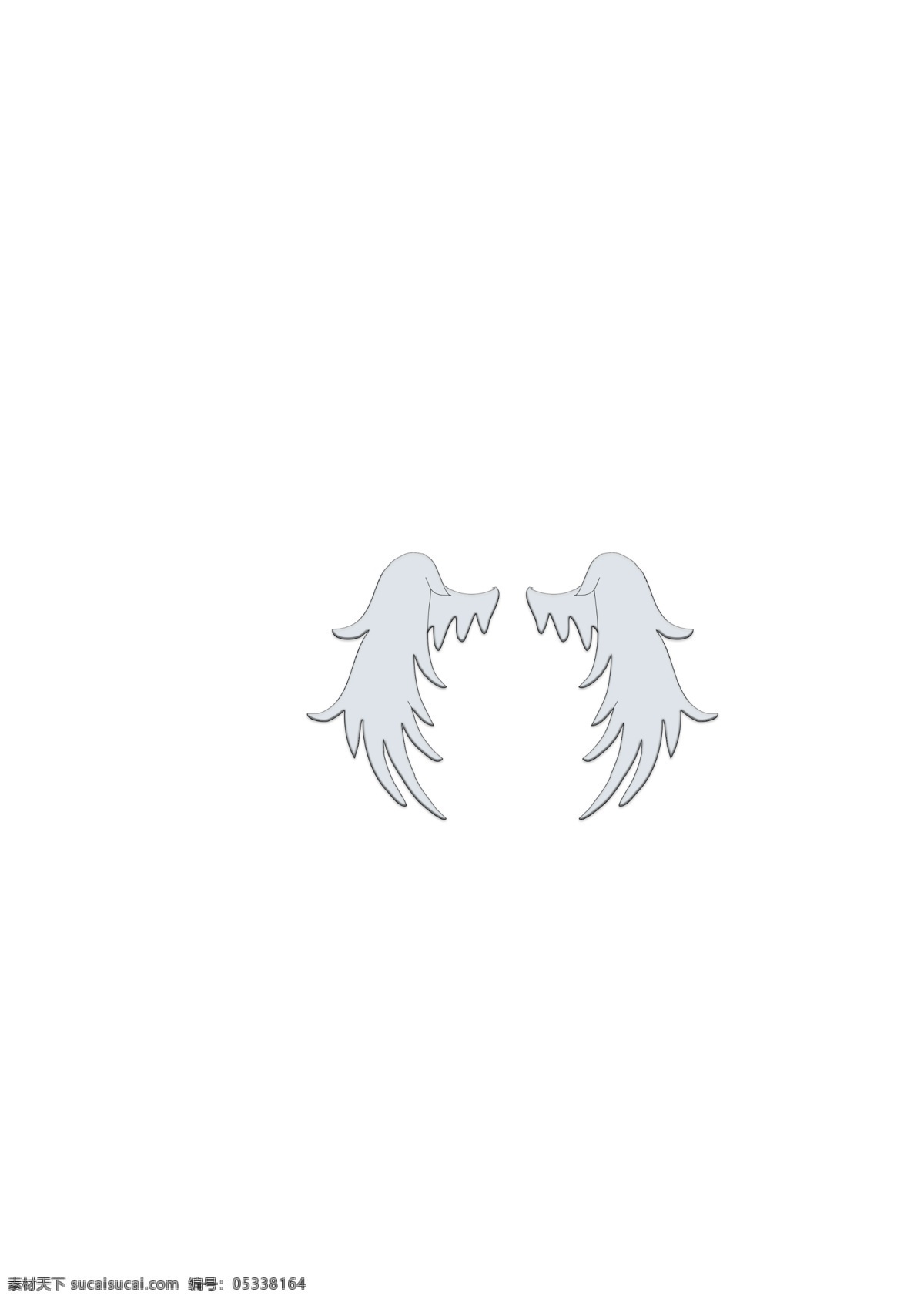 单色 简易 动画 卡通 翅膀 对齐式翅膀 双翅 白色翅膀 天使 简约小清新 儿童风 漂亮 收拢翅膀 收翅 免扣 装饰