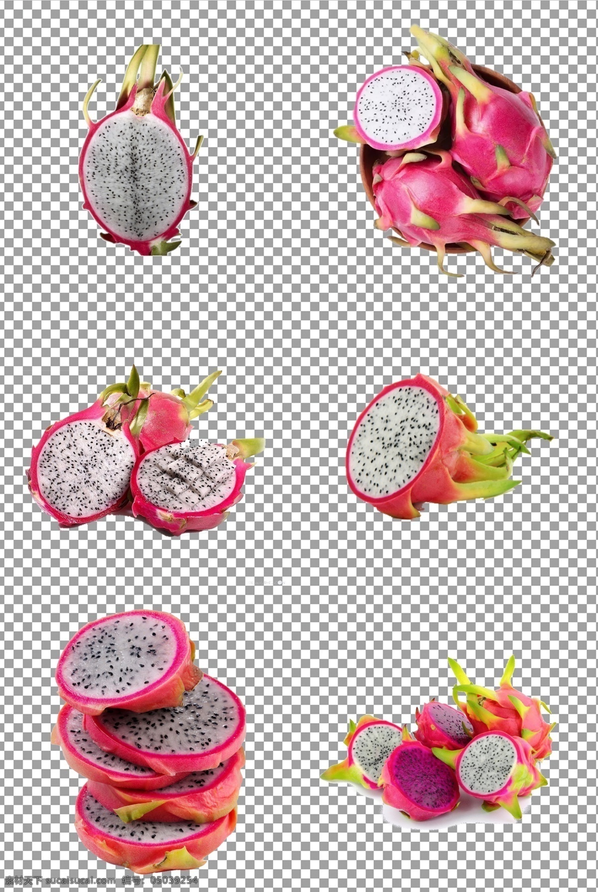 切开的火龙果 新鲜 水果 切开 火龙果 免抠 无背景 免抠图 抠图 元素 透明 通道 png免抠图 分层