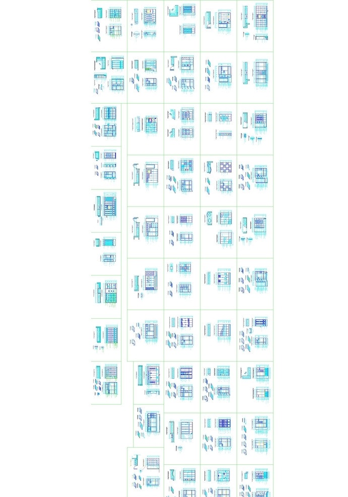 衣柜图样例 衣柜 多中 样例 块 施工图纸 cad设计图 源文件 dwg