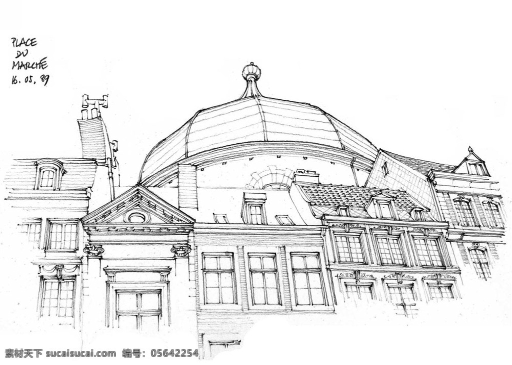 欧式 公共 建筑 效果图 平面图 手绘图 图纸 城堡 建筑施工图 建筑平面图 欧式建筑 建筑效果图