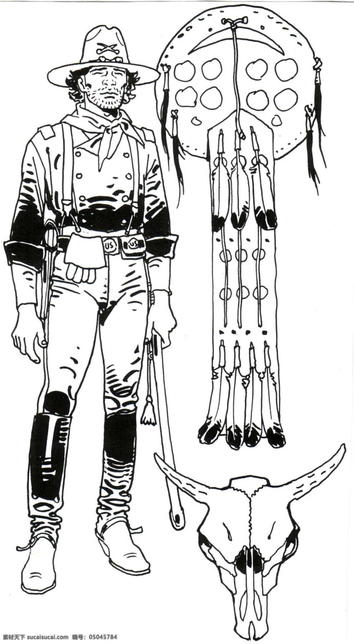 牛仔 印第安 饰物 漫画 西部人物 西部片 moebius 西部 英雄 动漫人物 动漫动画