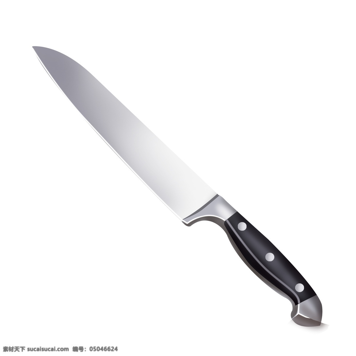 银色 家用 精致 菜刀 透明 底 厨具 烹饪煮菜用品 厨房用具 厨房用品 插画插图 灰色 锋利 锋利的刀