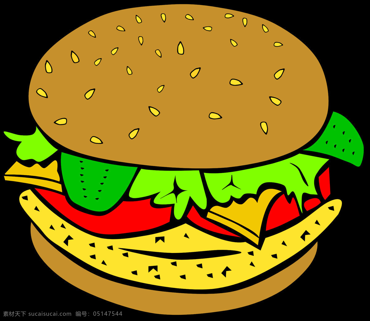 汉堡包 汉堡 快餐 面包 夹心汉堡 卡通 手绘 卡通设计
