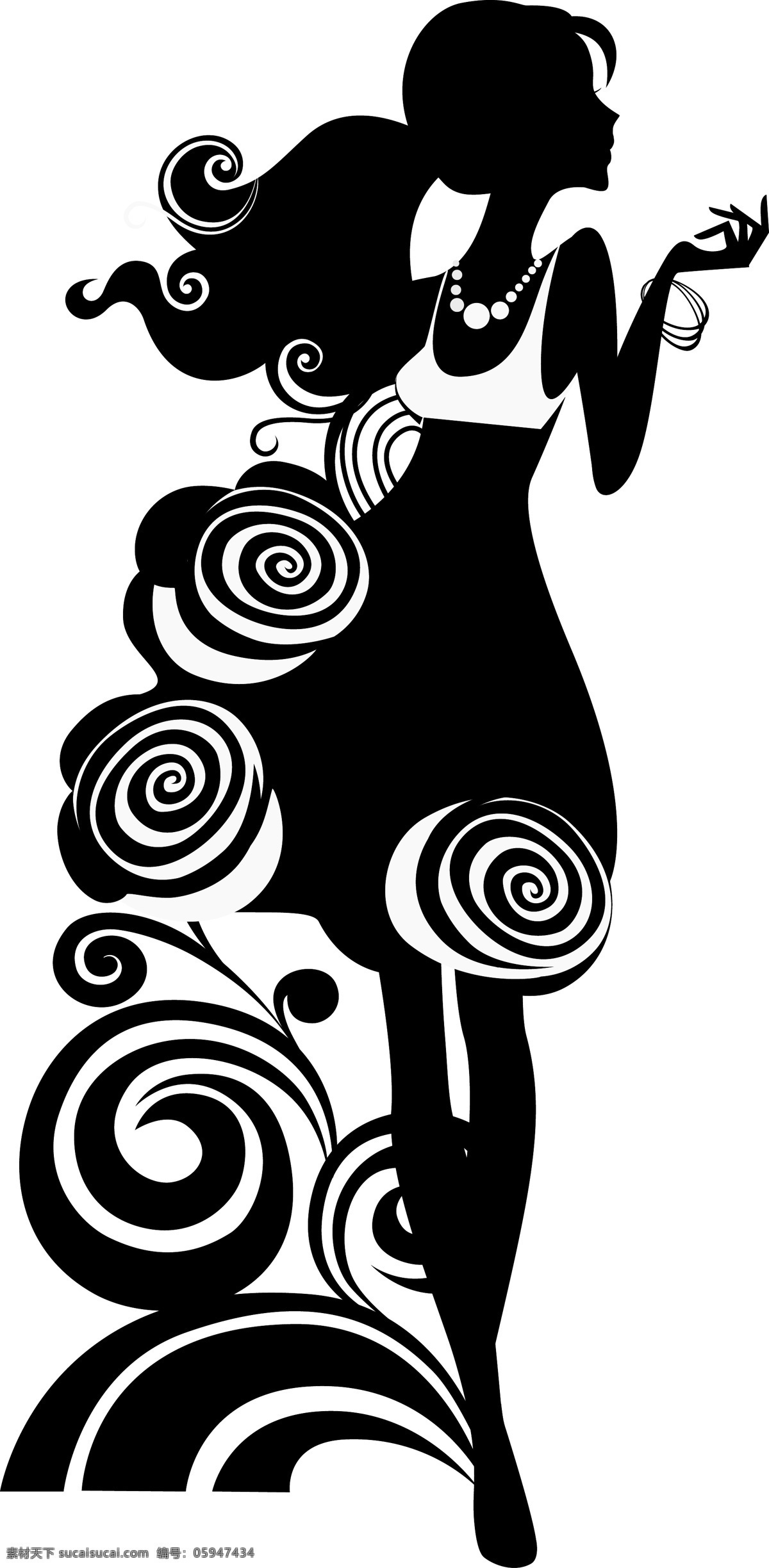 矢量 人物 线 稿 潮流 潮流女性 美女 人物剪影 优雅女人 女性线稿 矢量图 其他矢量图