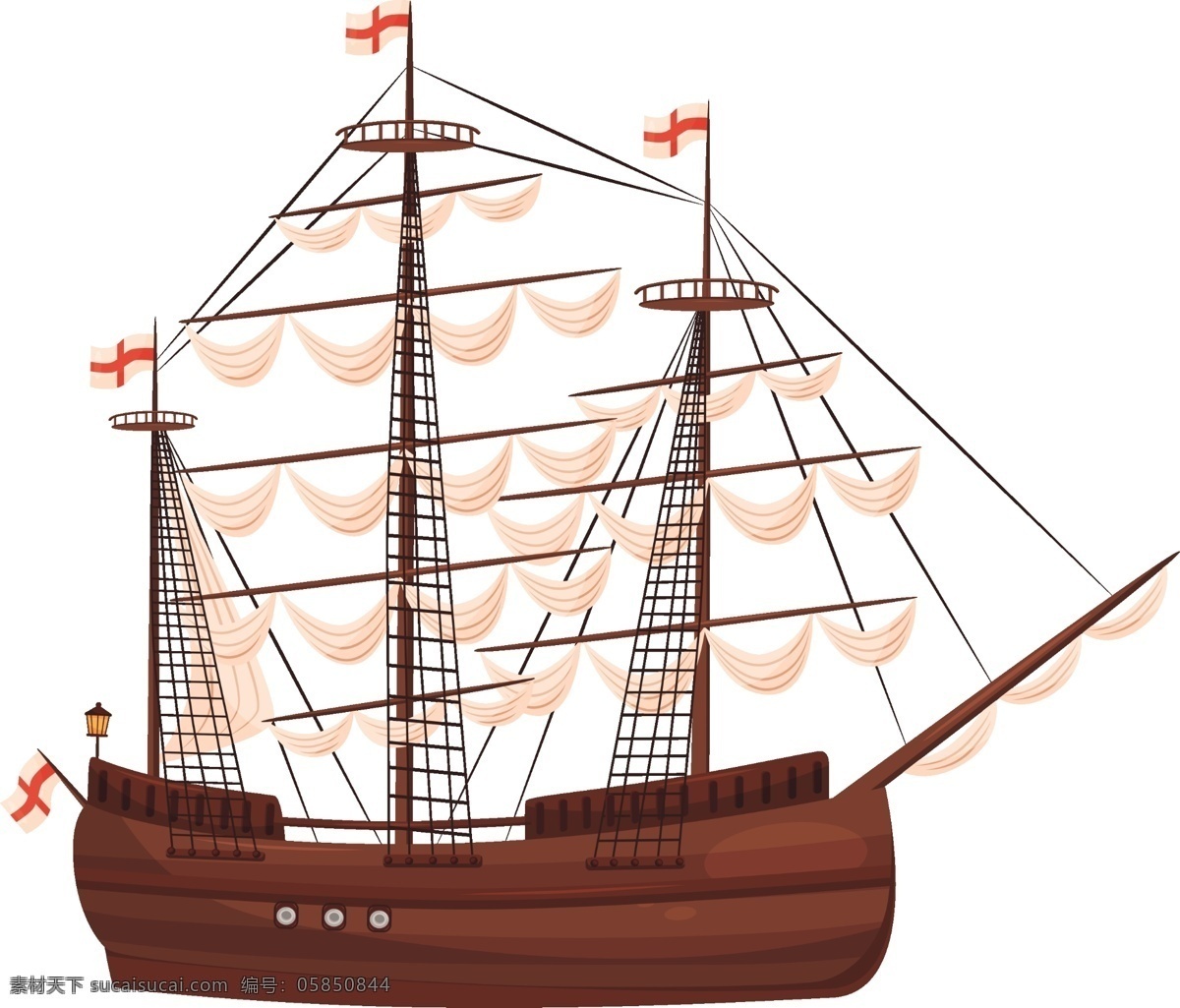 帆船 航行 企业文化 矢量图 雕刻 挂画 分层