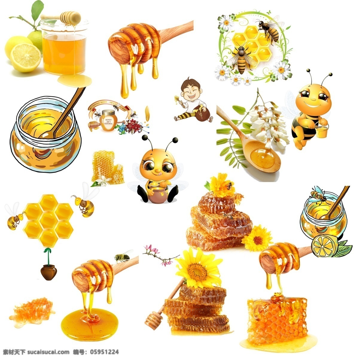 蜜蜂 矢量图蜂蜜 卡通蜂蜜 漫画蜂蜜 手绘蜂蜜 蜂窝 采蜜 美食 甜品 原生态 健康环保 绿色无污染 农产品 农场 农民 养蜂人 蚂蜂 工蜂 蜂后 蜂蜜广告 蜂蜜宣传图 分层