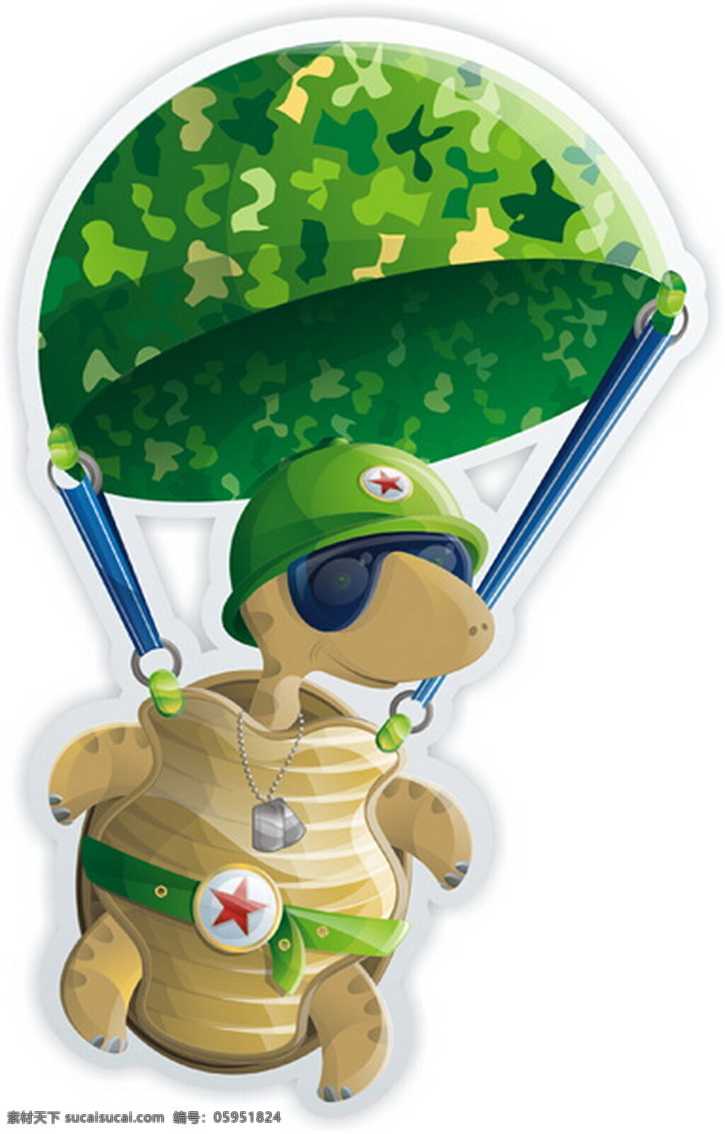带 降落伞 绿色 军 龟 军人 军队 人物