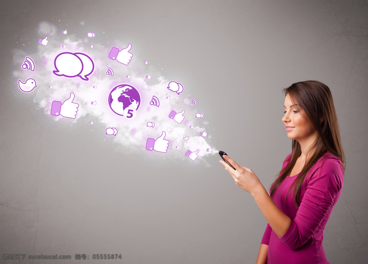 紫色 图标 手机 美女图片 紫色图标 地球 会话框 美女 手机图片 现代科技