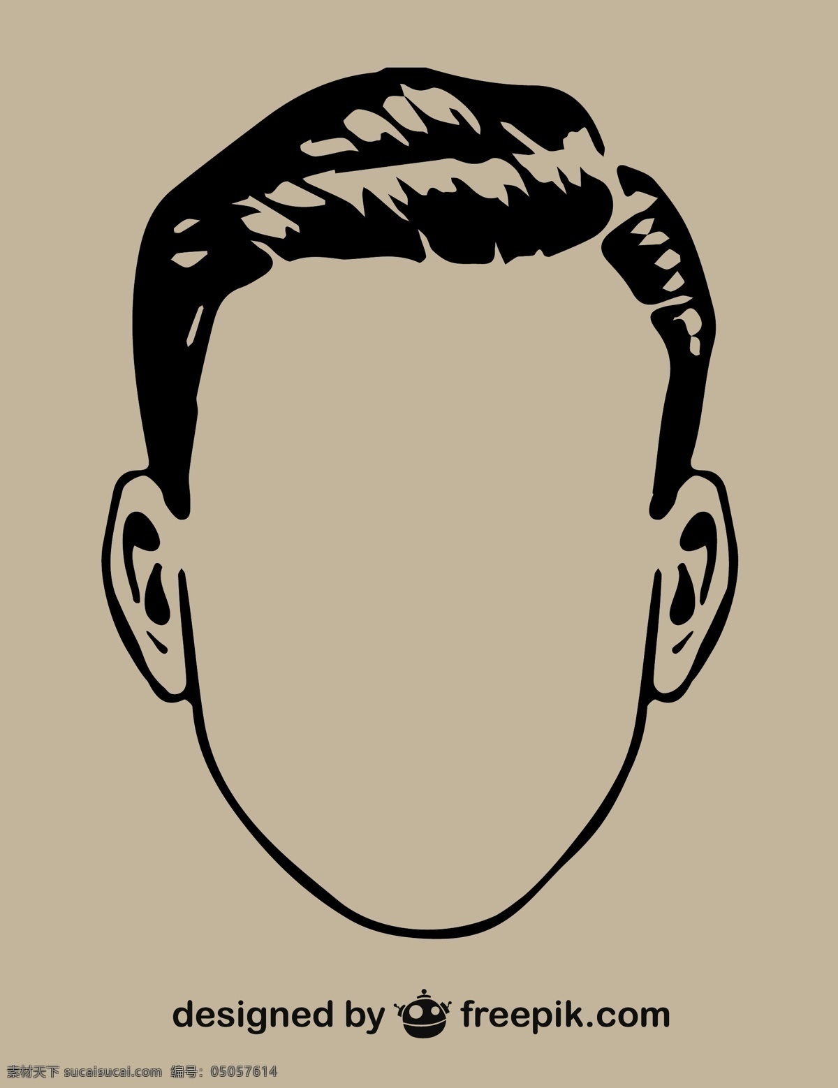 先生头轮廓图 复古 时尚 男人 头发 时髦 卡通脸 画画 头的形状 英语 经典 插图 设计元素 元素 风格 绅士 黄色