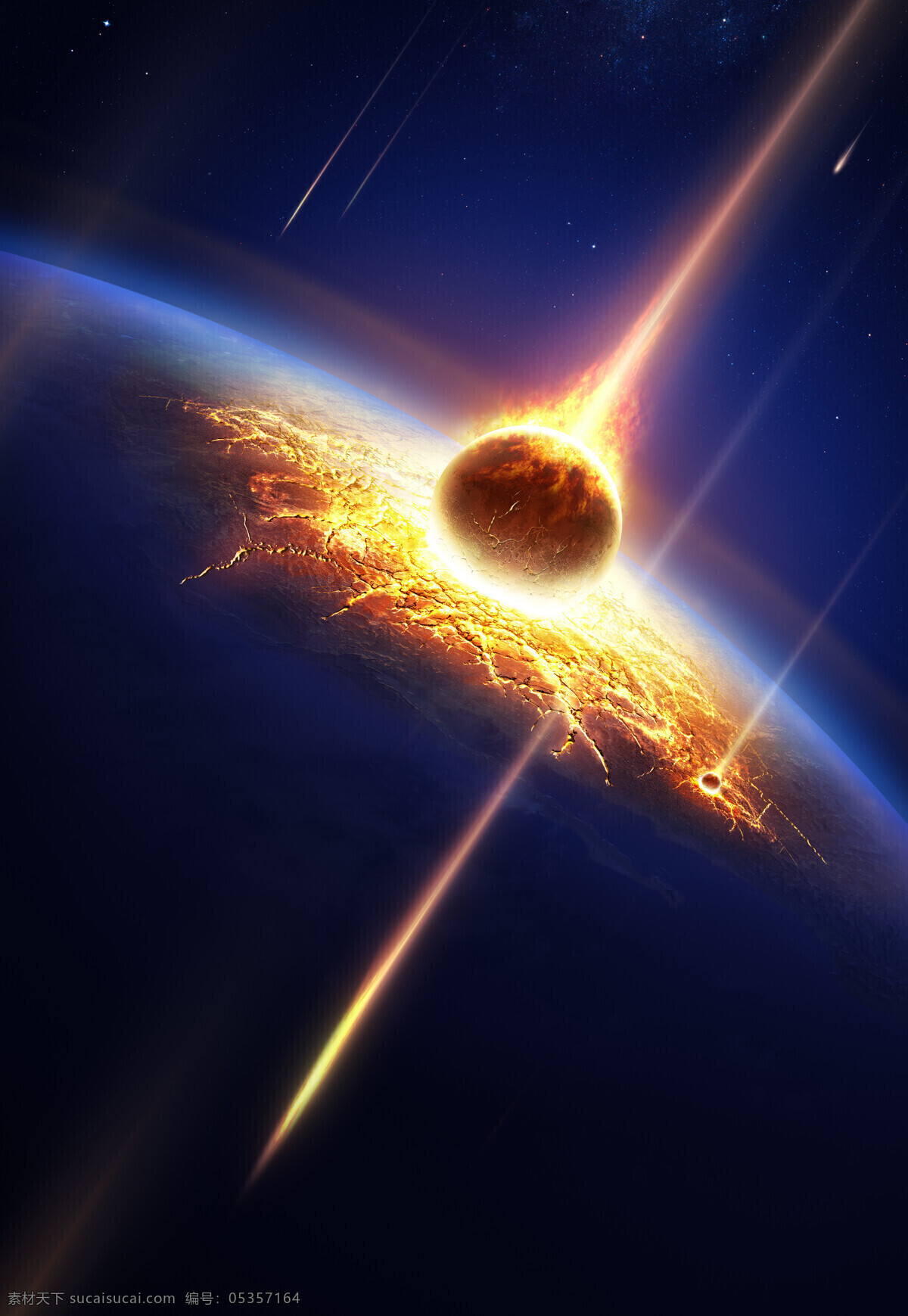 大气 撞击 地球 海报 星空 彗星 流星 宇宙 黑色