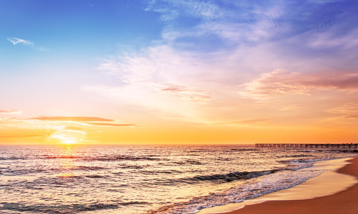 唯美 沙滩 黄昏 景色 海洋 日落 美景 天空 海滩 夕阳 夕阳下的海滩 唯美沙滩 海浪 浪花 石头 晚霞 绚丽天空 黄色