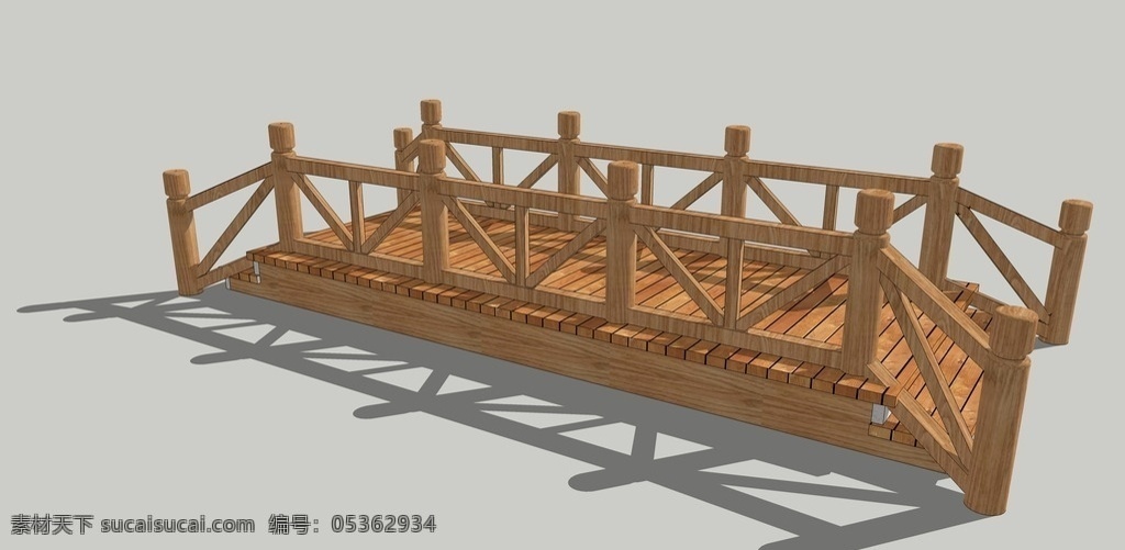 木桥 简单的木桥 3d模型 sketchup 好看的木桥 3d设计 室外模型 skp