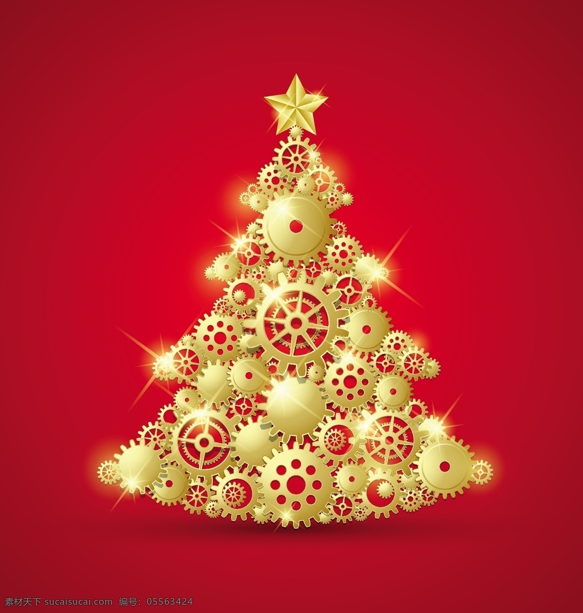 带 齿轮 金色 装饰 圣诞树 背景壁纸 庆典和聚会 圣诞节 节日和季节性 装饰装潢 模板和模型