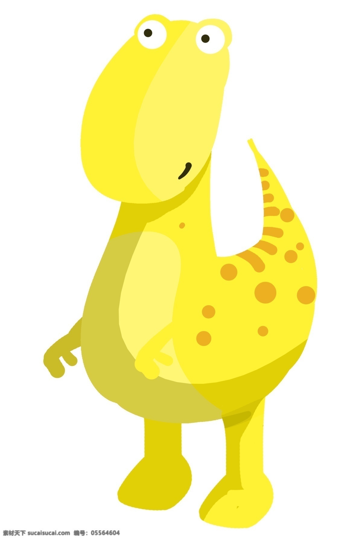 黄色 动物 恐龙 插画 黄色的恐龙 卡通插画 动物插画 恐龙插画 白垩纪恐龙 活泼的恐龙 可爱的恐龙