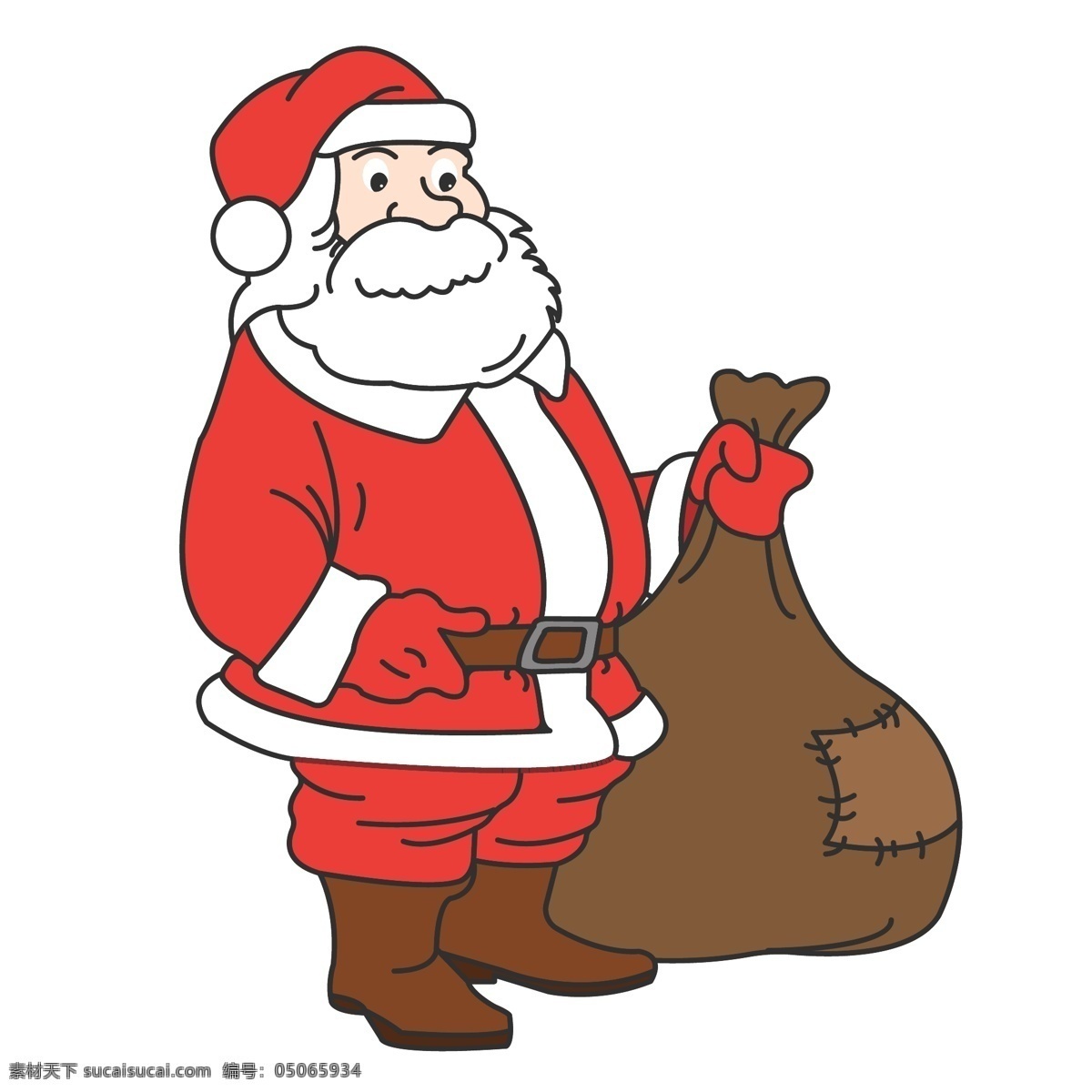 手绘 矢量 圣诞节 圣诞老人 可爱 礼物 卡通人物 圣诞夜 平安 小熊 祝福