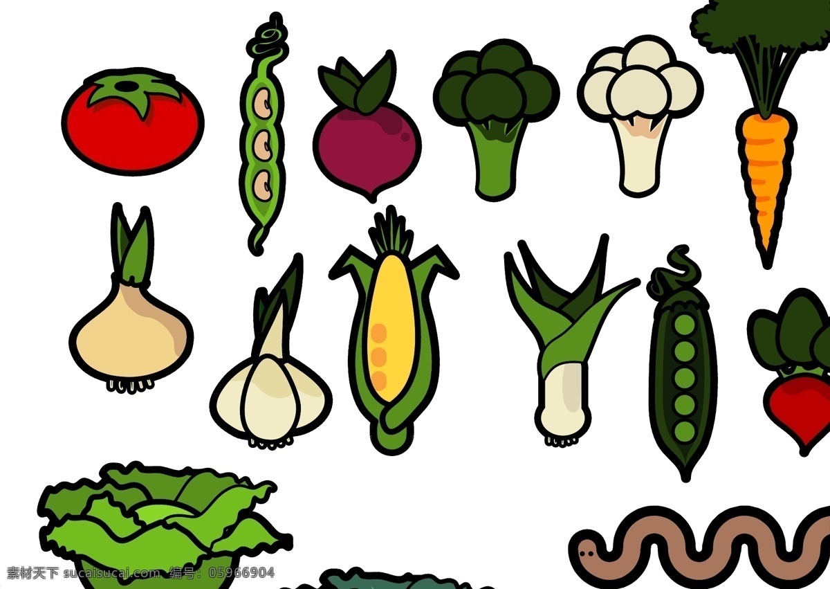 手绘 蔬菜 花菜 土豆 矢量图 日常生活