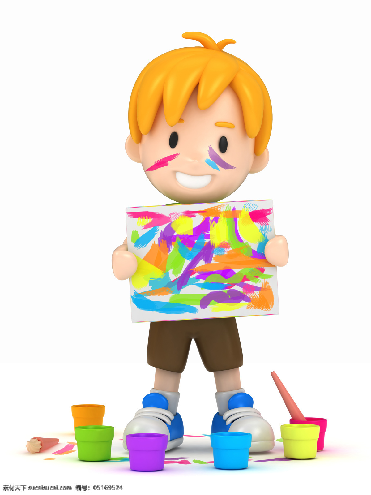 快乐 生活 3d 3d设计 创意 儿童 画画 开心 小人 幸福 童年