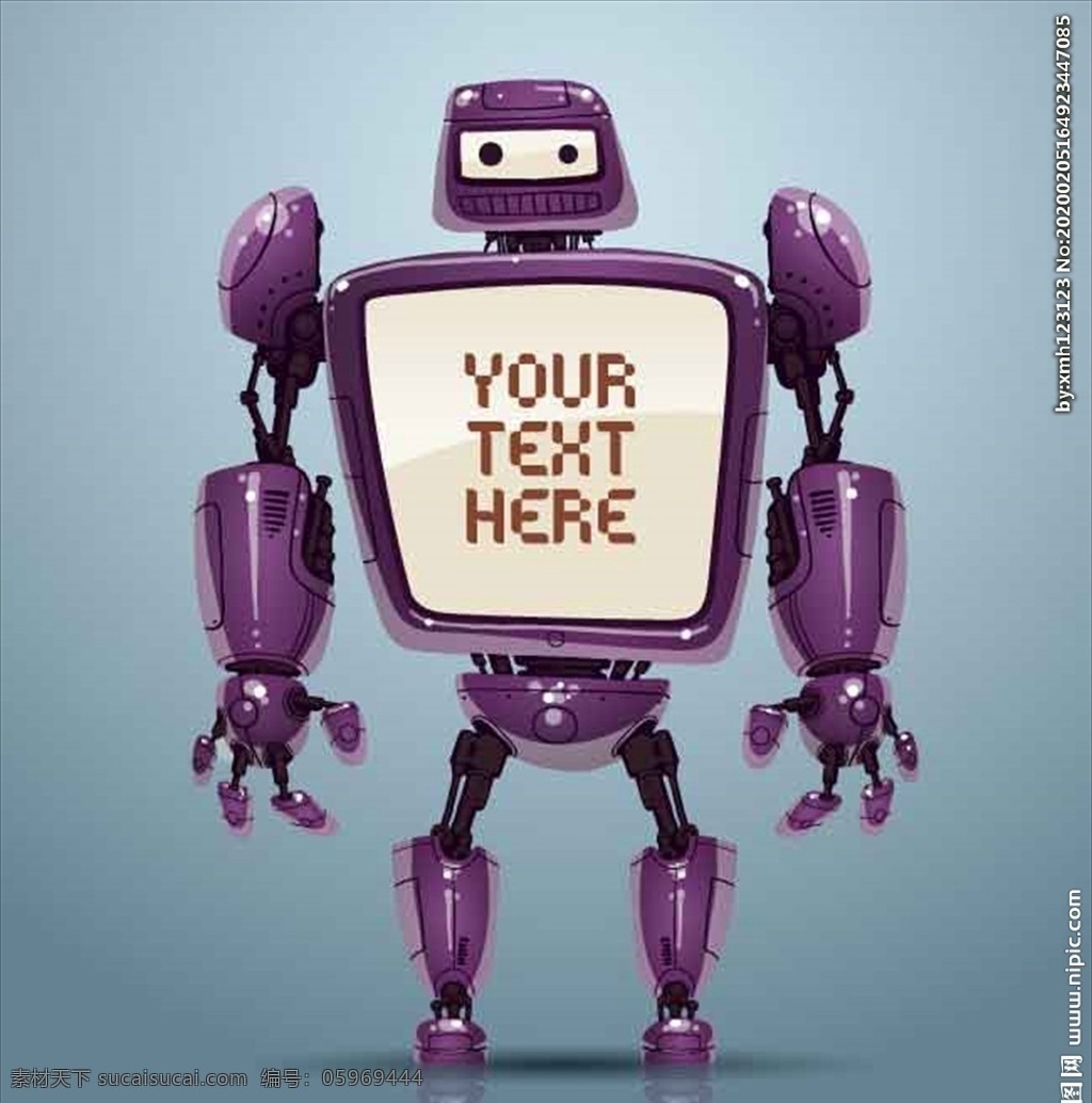 紫色 机器人 可爱 卡通 银白色机器人 可爱卡通 人物电子 科技 人工智能 科技素材 背景 横幅 显示器 提示语 生气的人 微笑的 变形金刚 汽车人 分层