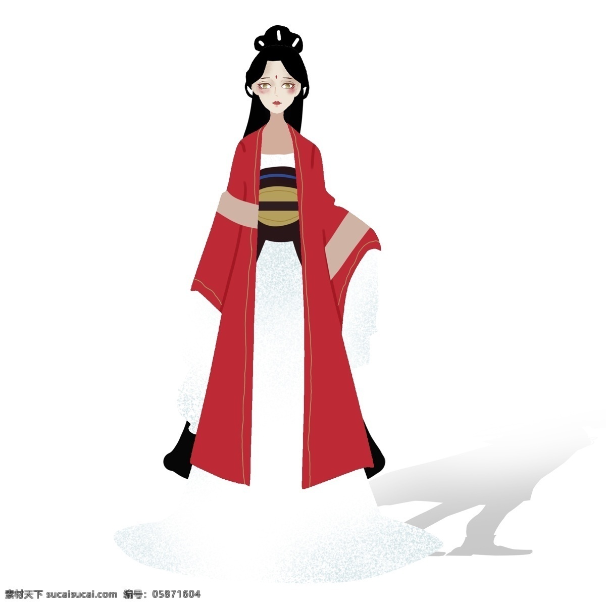 手绘 卡通 穿着 古代 汉 服 女孩 原创 元素 中国元素 可爱 设计元素 汉服 游戏元素 原创元素