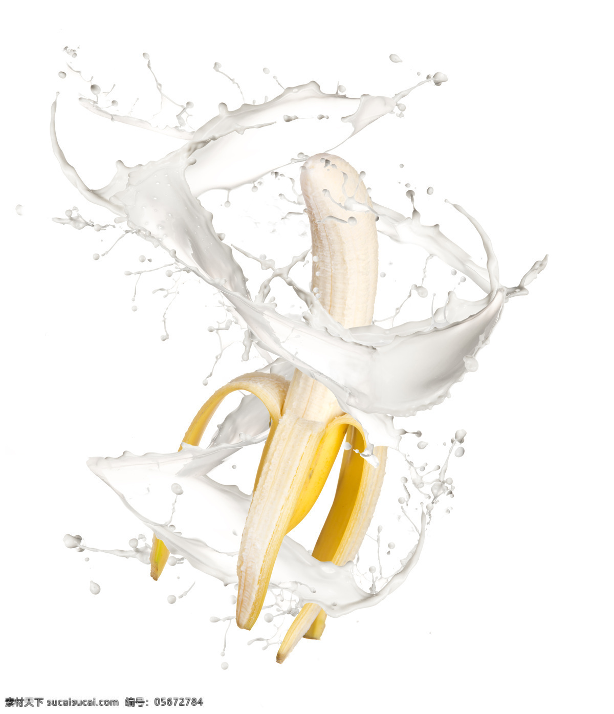 香蕉 动感 牛奶 食物 水果 新鲜 剥开的香蕉 动感牛奶 奶汁 涟漪 蔬菜图片 餐饮美食