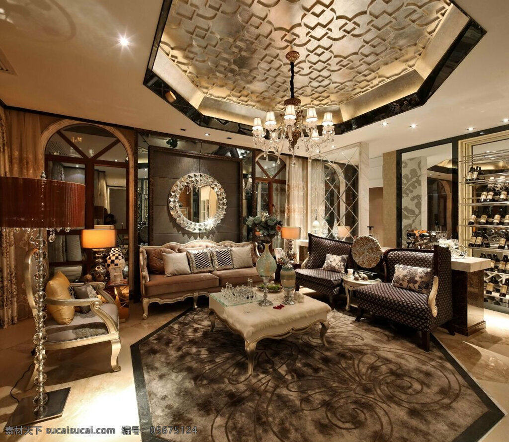 豪华 客厅 沙发 吊顶 大灯 设计图 家居 家居生活 室内设计 装修 室内 家具 装修设计 环境设计