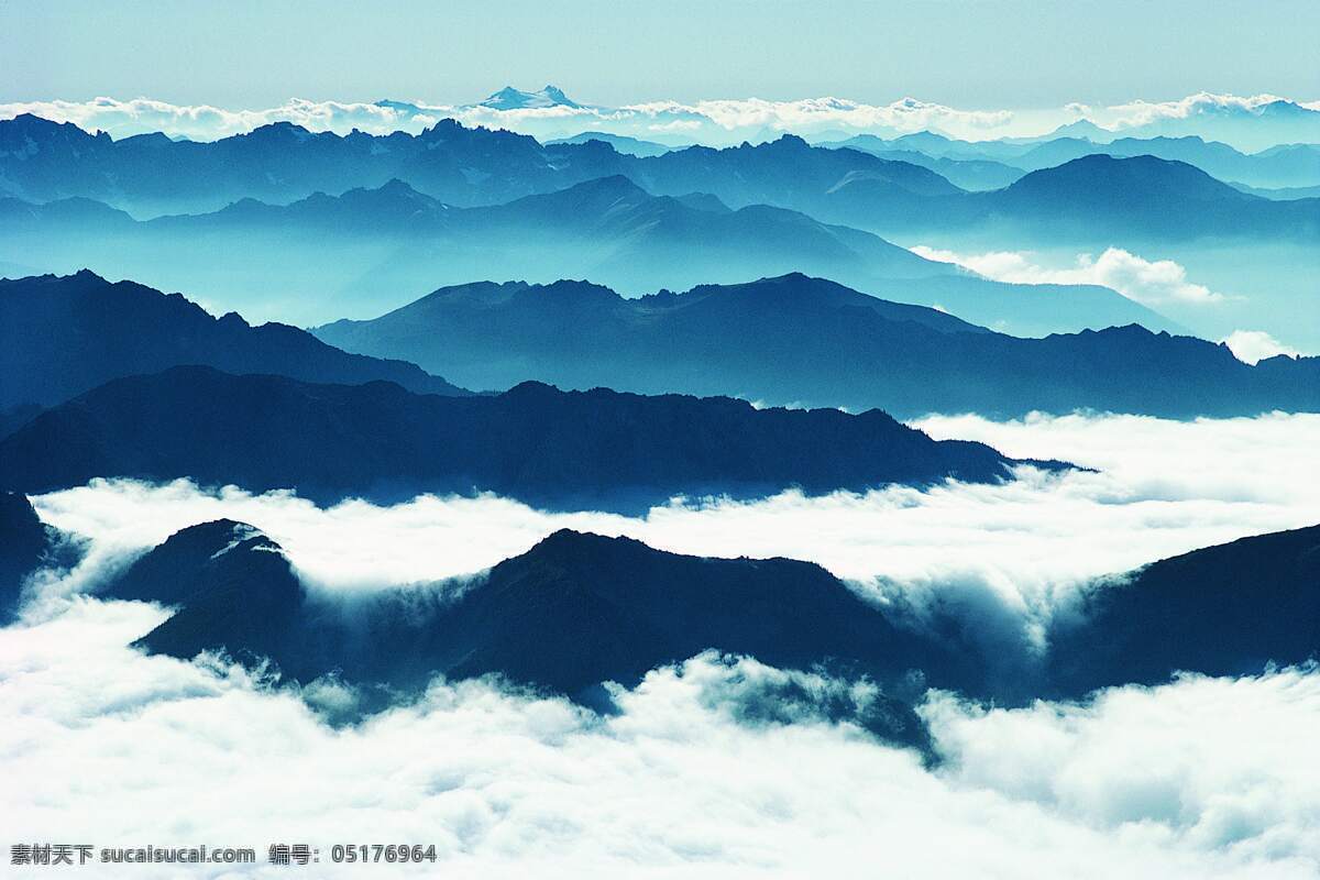 山水 剪影 白云 山 山水风景 山水剪影 摄影图库 云雾 自然景观 山恋 仙景 psd源文件