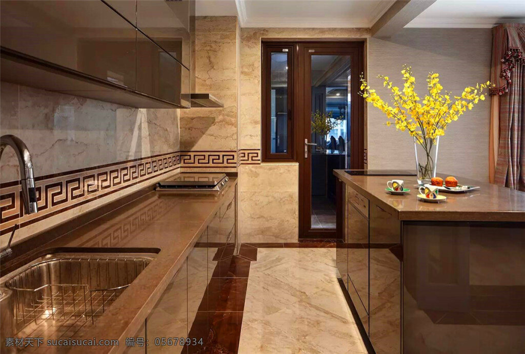 欧式 经典 厨房 装修 效果图 家装效果图 室内设计