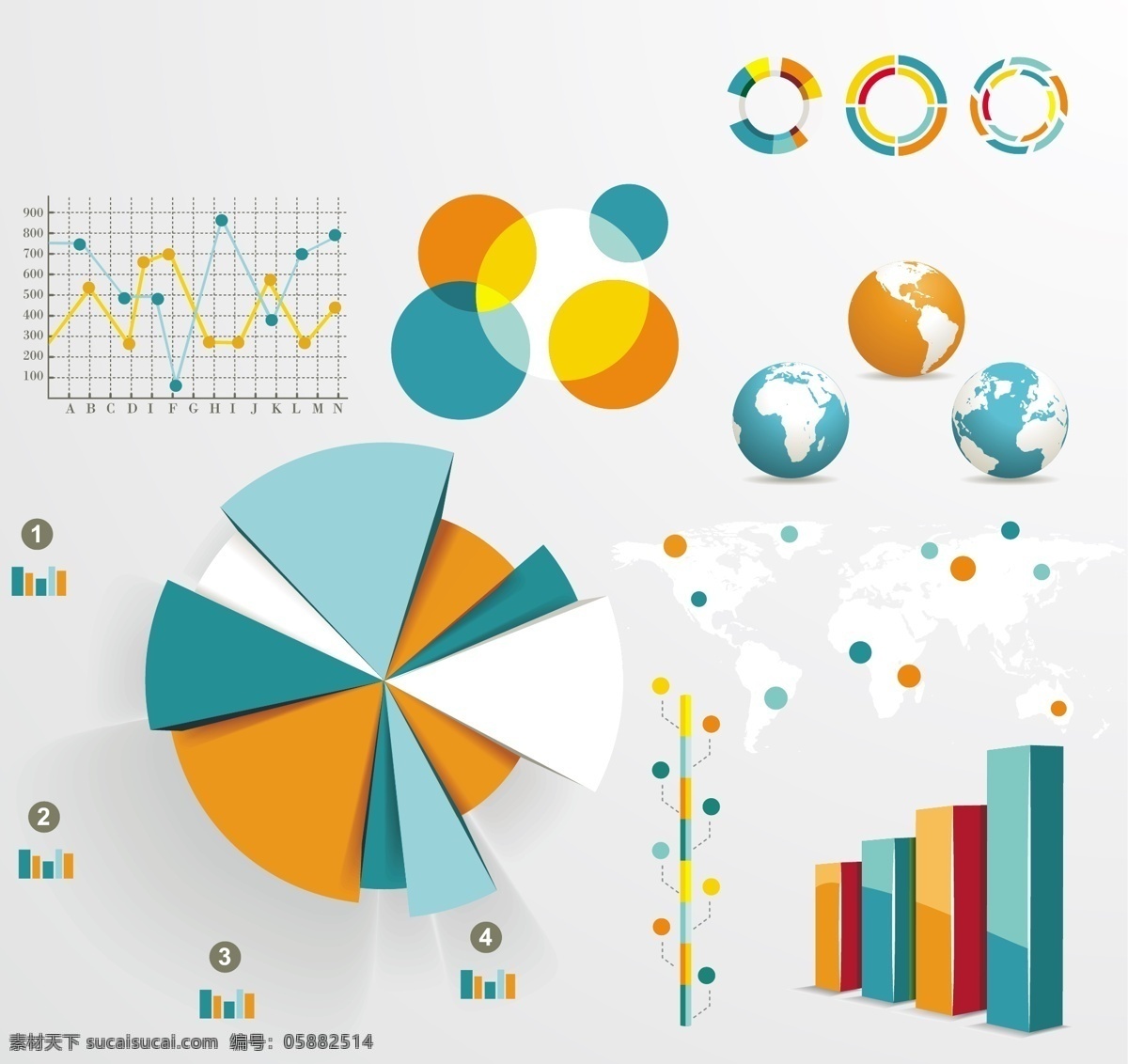 信息 图形 图表 元素 矢量 饼图 材料 地球 动态 设计元素 矢量素材 世界地图 数据 直方图 信息图形 矢量图 其他矢量图