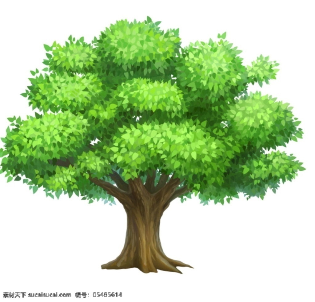 绿色 树 卡通 绿色树 植物 植被 花纹 背景 免 抠 图
