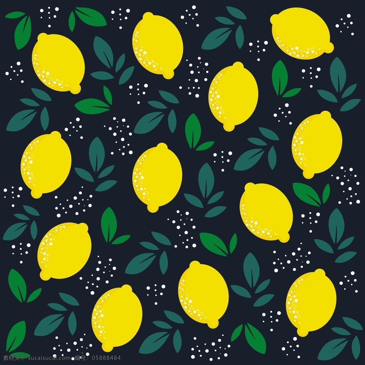 柠檬 树叶 矢量 叶子 矢量素材 水果