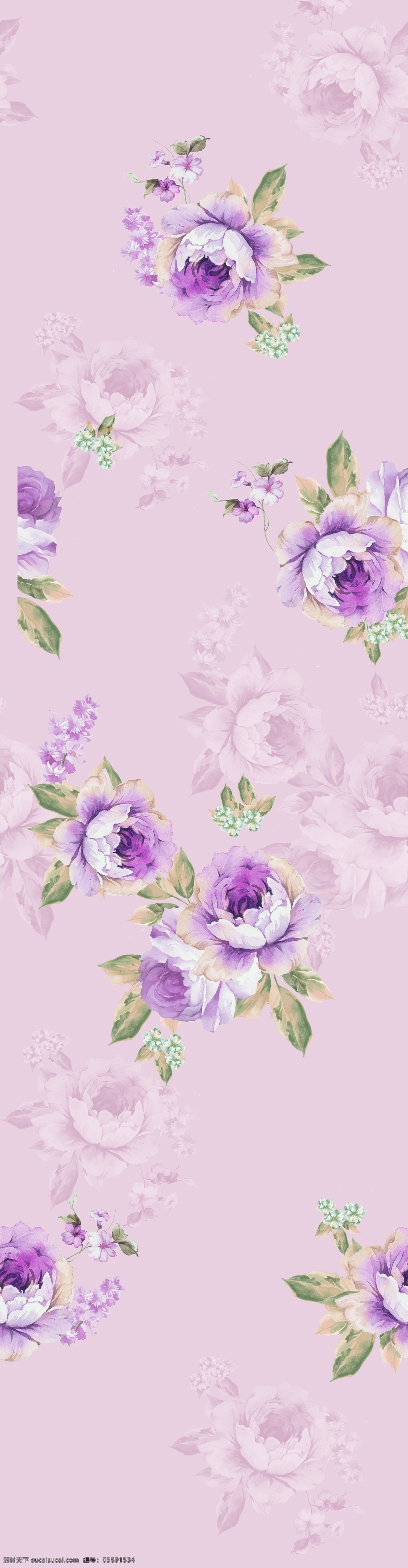 简单花卉排版 家纺 四件套 粉色
