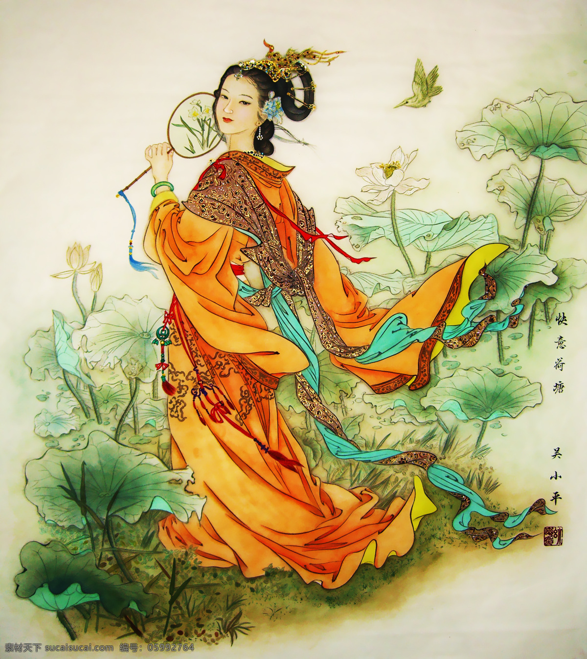 工笔美人 国画 美人画 仕女画 工笔 工笔画 工笔人物 艺术绘画 文化艺术 绘画书法