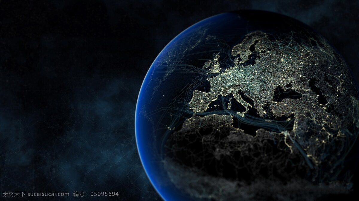 地球夜景 地球 夜景 灯光 桌面 科学研究 现代科技