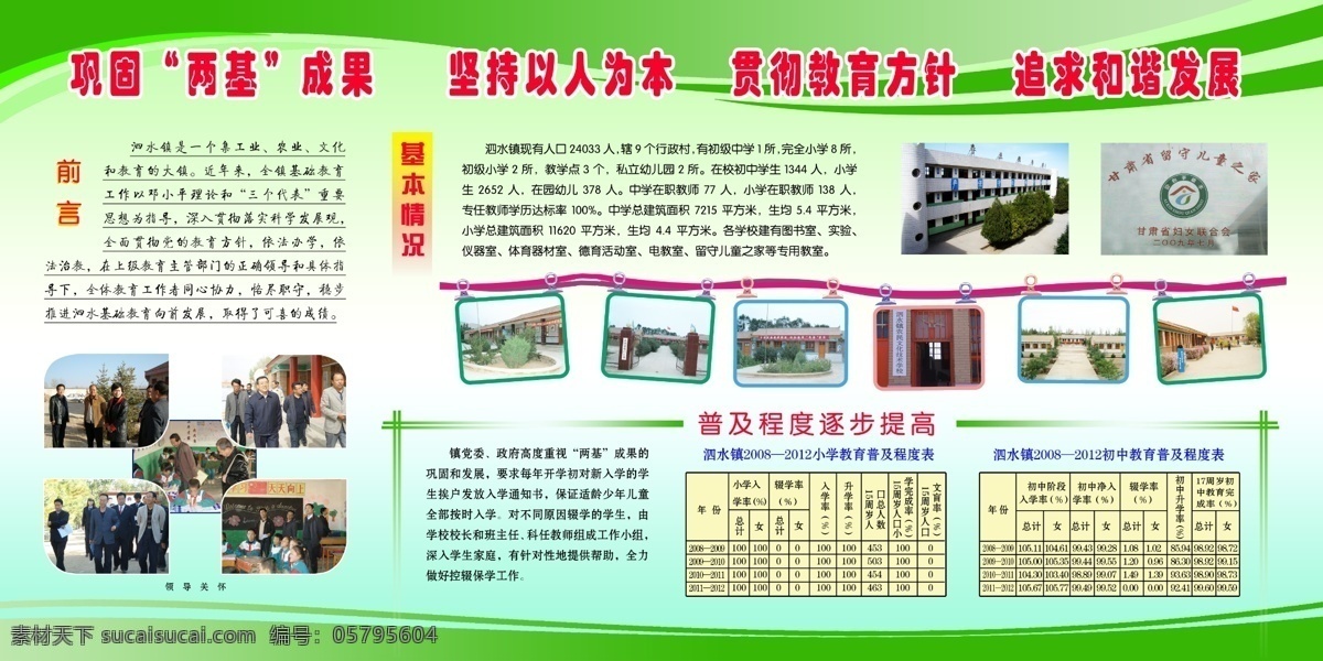 背景 广告设计模板 坚持以人为本 学校展板 源文件 展板模板 展板设计 巩固两基成果 贯彻教育方针 其他展板设计