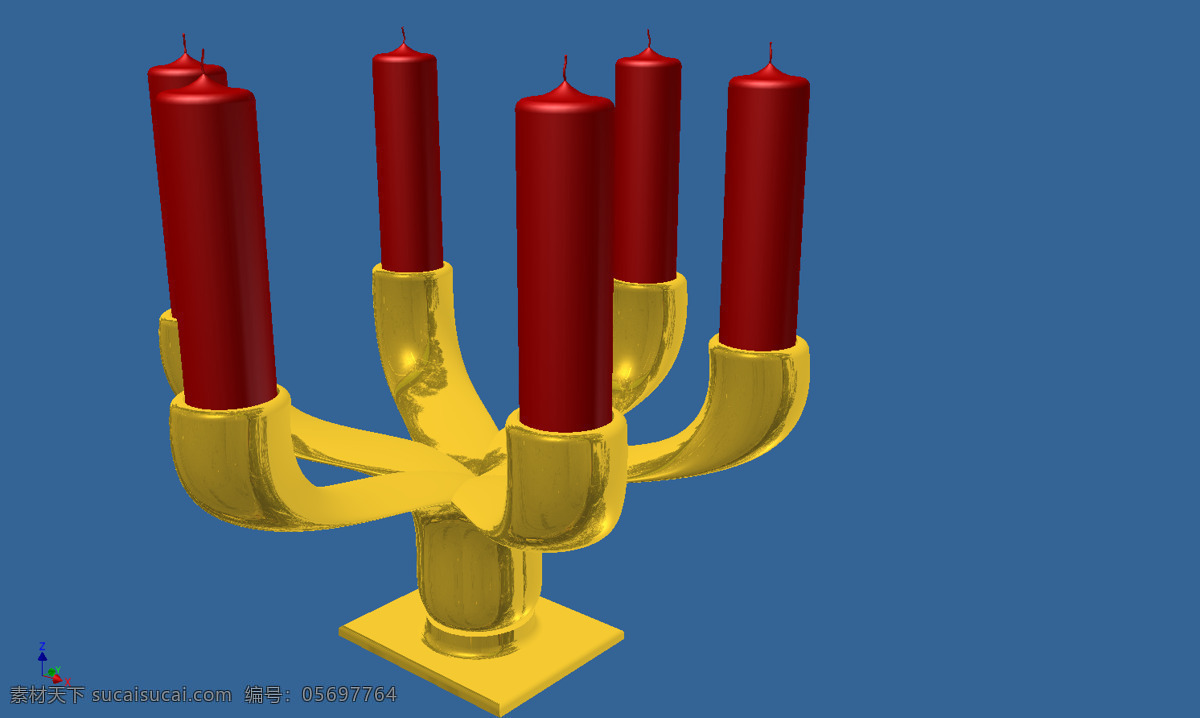 烛台免费下载 蜡烛 烛台 3d模型素材 室内场景模型