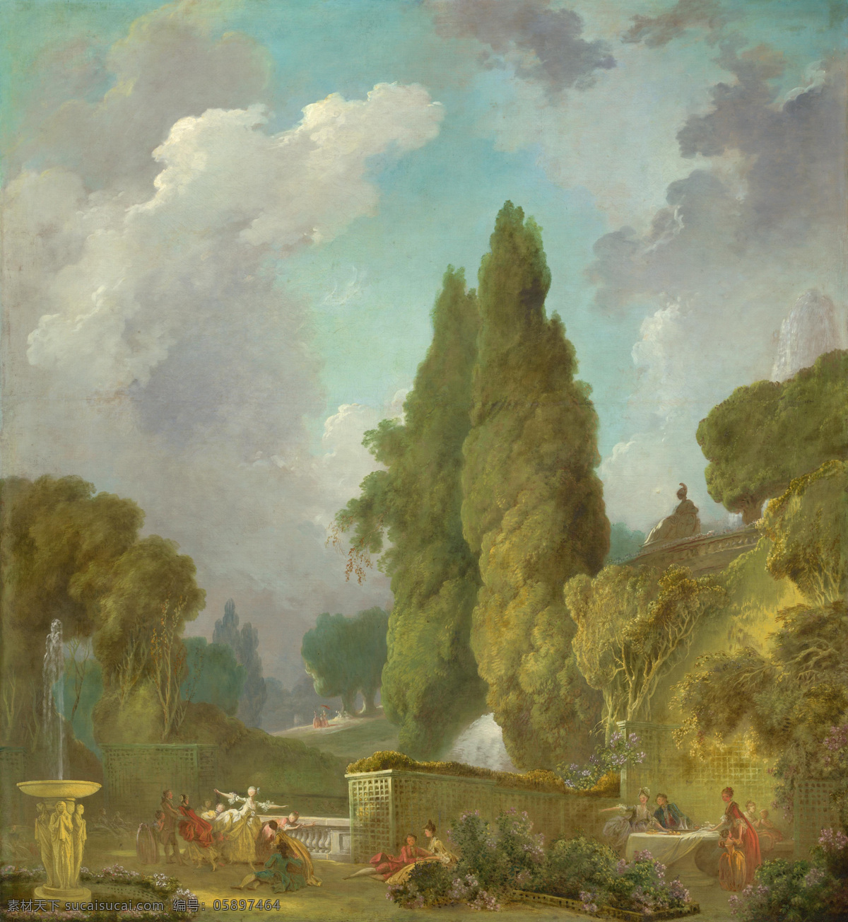 大师 画家 古典 画 建筑 景物 装饰画 油画 french fragonard jeanhonor 茅 人物 高清 西方 国外 现代 家居装饰素材