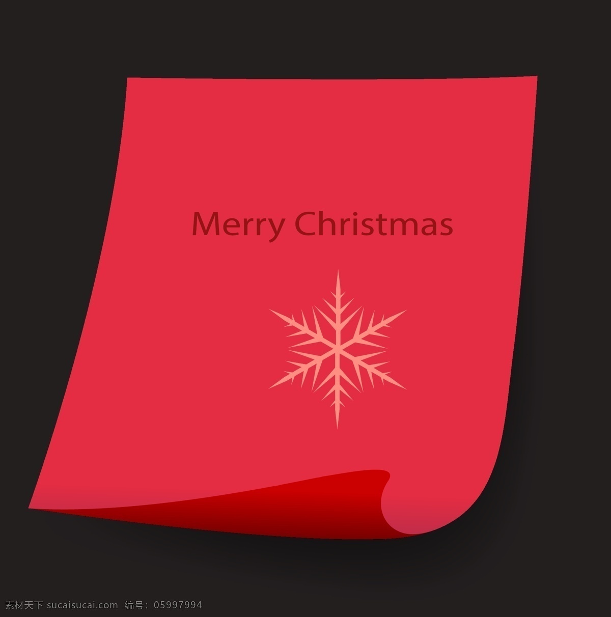 圣诞 纸张 矢量 红色 纸 雪花 矢量素材 设计素材