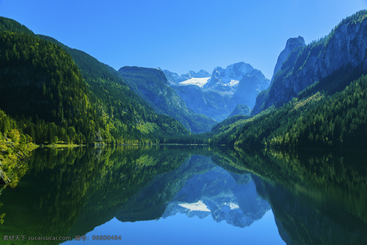 山水风景 大山 静湖 蓝天 自然 风景