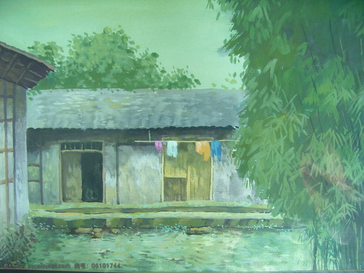 房子 光线 国画 河流 绘画书法 美术 色彩 山 风景 设计素材 模板下载 风景色彩 衣服 竹篙 竹子 水粉 天空 油画 艺术 文化艺术 矢量图 日常生活