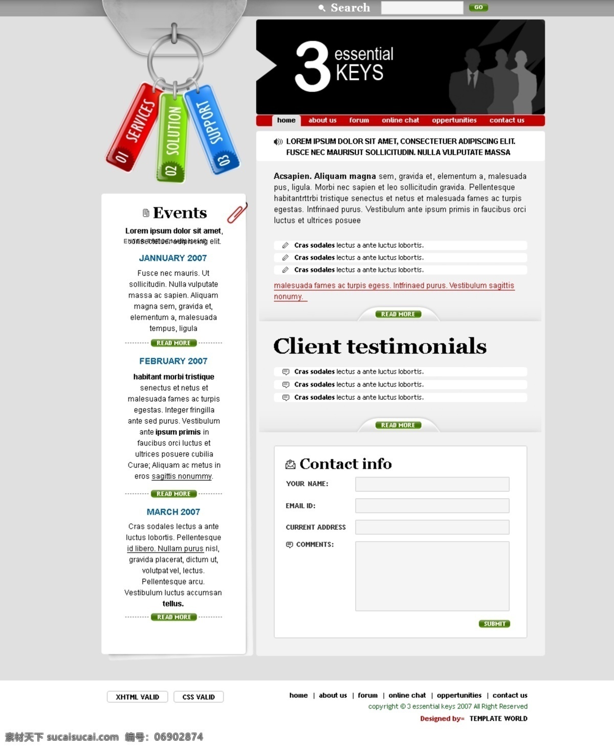 大方 红色导航 简洁 欧美模板 商务人士 商务网站 水晶图标 网页模板 黑白风格网页 网页设计 首页 钥匙串 源文件 网页素材