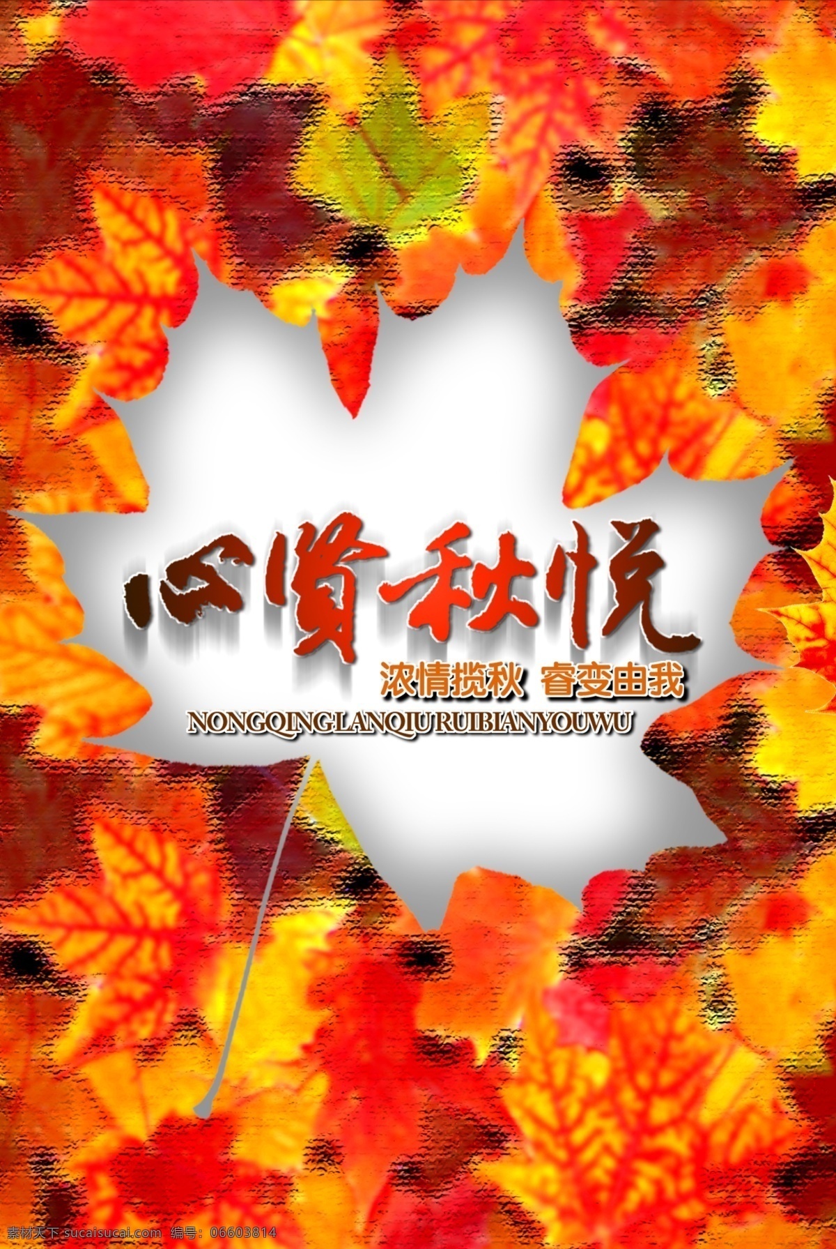 枫叶 秋天 海报 秋季海报 秋季 金黄 树叶 收获 秋天海报 心贤秋悦 广告设计模板 源文件 psd素材 红色